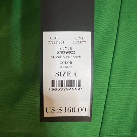 NWT - White House Black Market Vibrant “Amazon” Green Midi Sheath Aura Dress - Picture 3 of 4